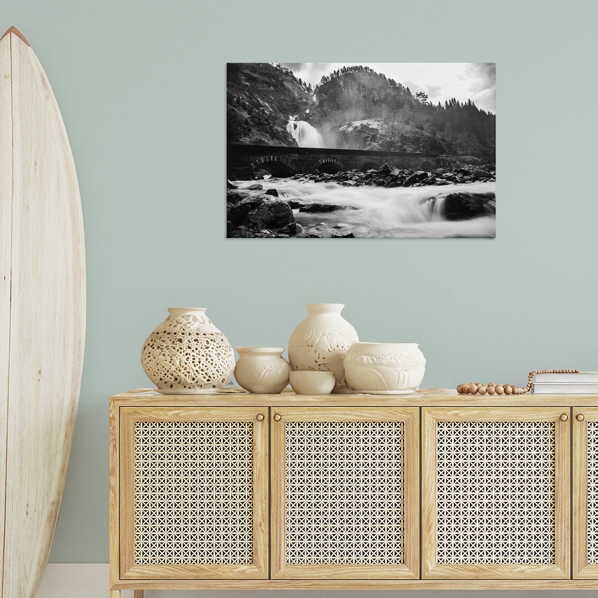 Stupell Industries Waterfall Ravine Photography Landscape & Nature Photography Wrapped Canvas Art Print Wall Art, 36 x 24