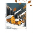 thumbnail image 3 of Yellow House Winter Landscape Canvas Art Print，Suitable for Living Room，Bedroom，Office，Hotel，Restaurant Decoration, 3 of 8