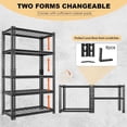 thumbnail image 6 of Lilypelle Garage Adjustable 5-Tiers Metal 16"W x 16.1"D x 72"H Storage Shelf Unit, Holds up to 2000 lb Maximum Load Weight, Black, 6 of 25