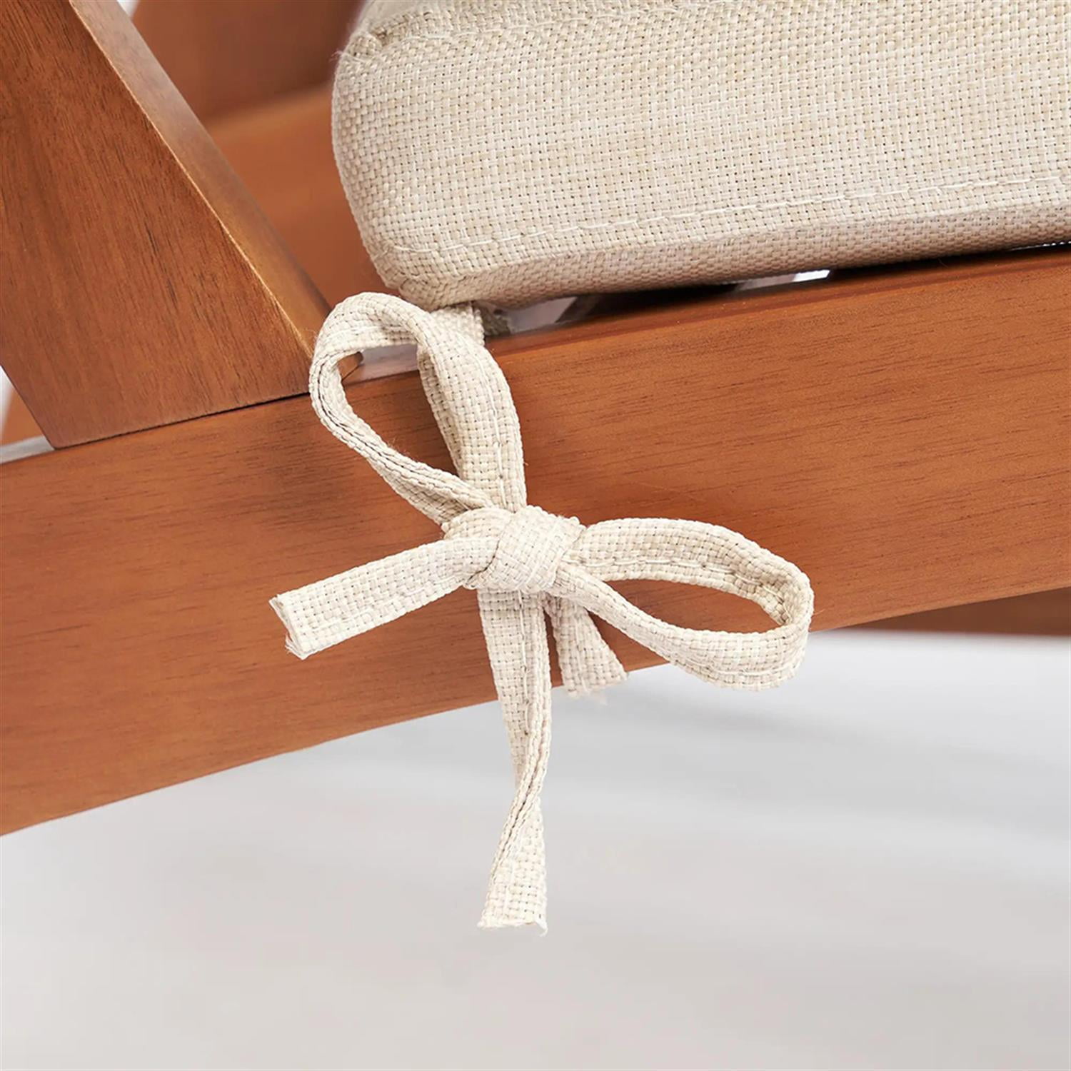 Demi Bonn 4-Piece Outdoor Conversation Set Patio Furniture, 2 Acacia Wood Slatted Chairs with Cushions & Ottomans for Balcony Porch, Brown