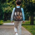 thumbnail image 3 of Pzuqiu 17 Inch Horse Print Backpack for Kids Ages 6-18 with Adjustable Padded Straps Large Capacity Elementary School Backpack for Back to School Travel Daily Use, 3 of 7