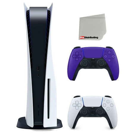 Sony Playstation 5 Disc Version Japan Import (Sony PS5 Disc) with Extra Galactic Purple Controller and Cleaning Cloth