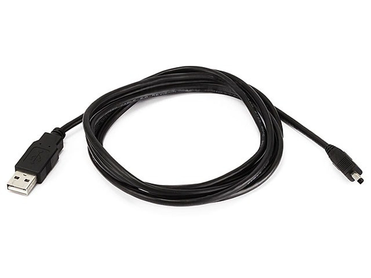 Monoprice 6ft USB 2.0 A Male To Mini-B 4pin Male 28/28AWG Cable ...