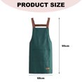 thumbnail image 2 of Delantal de cocina ajustable de 2 piezas, impermeable, con 2 bolsillos, para mujer, color liso, 2 of 5