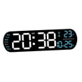thumbnail image 4 of Reloj despertador digital colorido, luz nocturna, función de memoria Dst, con temperatura Azul, 4 of 7