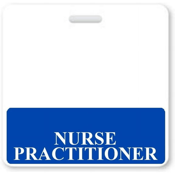NURSE PRACTITIONER Horizontal Badge Buddy for NP with Blue Border from Specialist ID, Sold Individually