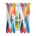 thumbnail image 7 of Yayeee Window Curtains Light Filtering 63"x42" Grommet Panel Pair Home Living Room Decor, Colorful Triangles, 7 of 7