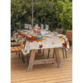 thumbnail image 2 of Outdoor Tablecloth with Umbrella Hole and Zipper, Fall Thanksgiving Rectangle Table Cloth 60x84 Inch Waterproof Tablecloth, Orange Maple Leaf Pumpkin Scarecrows Picnic Table Cover for Patio Camping, 2 of 7