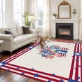 thumbnail image 2 of Independence Day Area Rugs 8'x10', Washable Small Throw Rugs for Living Room Patio, Red Blue Flowers Patriotic Star Stripes Indoor Outdoor Rug Non-Slip Low Pile Carpet Runner Reversible Floor Mats, 2 of 8