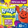 Kool-Aid No Skool-Aid Artificially Flavored Drink, 10 Pouches, for School Lunches and On-the-Go Hydration, Berry Break Artificially Flavored, Excellent Source of Vitamin C, 6 fl oz