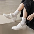 thumbnail image 2 of Zhengup Women's Ruffle Socks Mesh Casual Lace Cotton Crew Socks Summer Ultra Thin Cool Frilly Ankle Socks for Women, 2 of 7