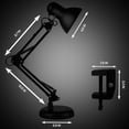 thumbnail image 4 of Metal Desk Lamp with Clamp, Swing Arm, Architect Adjustable Gooseneck Table Lamp, Clip Desk YANTONs for Home Office, Study, Work, Reading, E26 Base, Multi-Joint– Includes Bulb, 4 of 5