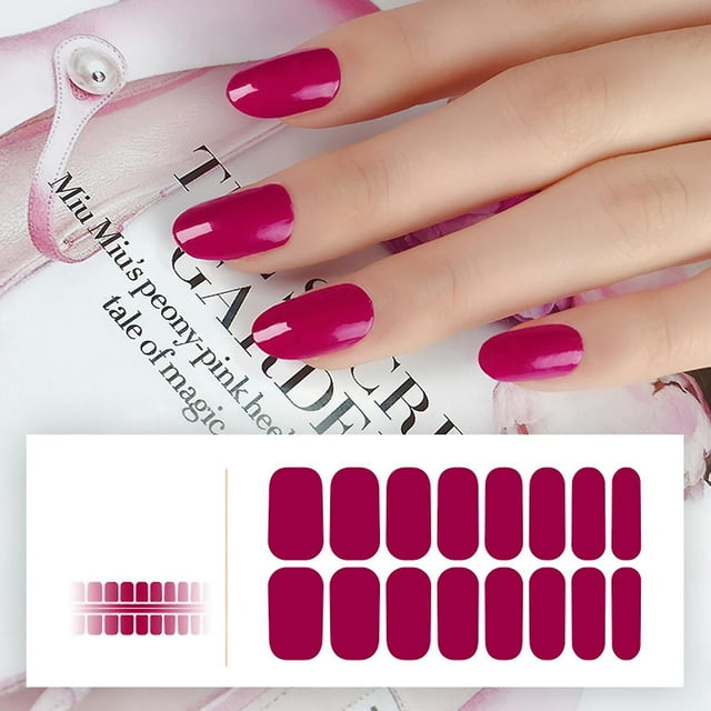 Envolturas completas pegatinas de esmalte de uñas de color sólido tiras de esmalte de uñas de gel semi curado