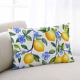 thumbnail image 2 of Yellow Lemon Throw Pillow Cover 12 x 20 Inch Decorative Pillow Cover Blue Flower Botanical Blossom Motif Spring Lumbar Pillowcase Seasonal Rectangle Cushion Case for Couch Sofa Bed Living Room, 2 of 7