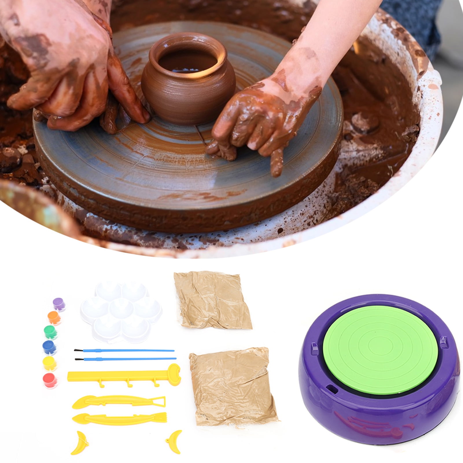 Fyydes Electric Wheels Machine, Clay Pottery Wheel,Electric Children  Arts & Crafts Ceramic Pottery Wheels Clay Pottery Machine