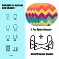 thumbnail image 2 of BaHomeck Drink Coasters Set of 4 with Holder Colorful pattern with retro style Water Absorbent Ceramic Coasters Tabletop Protection,Suitable for Various Cup ,Home Decor, 2 of 4
