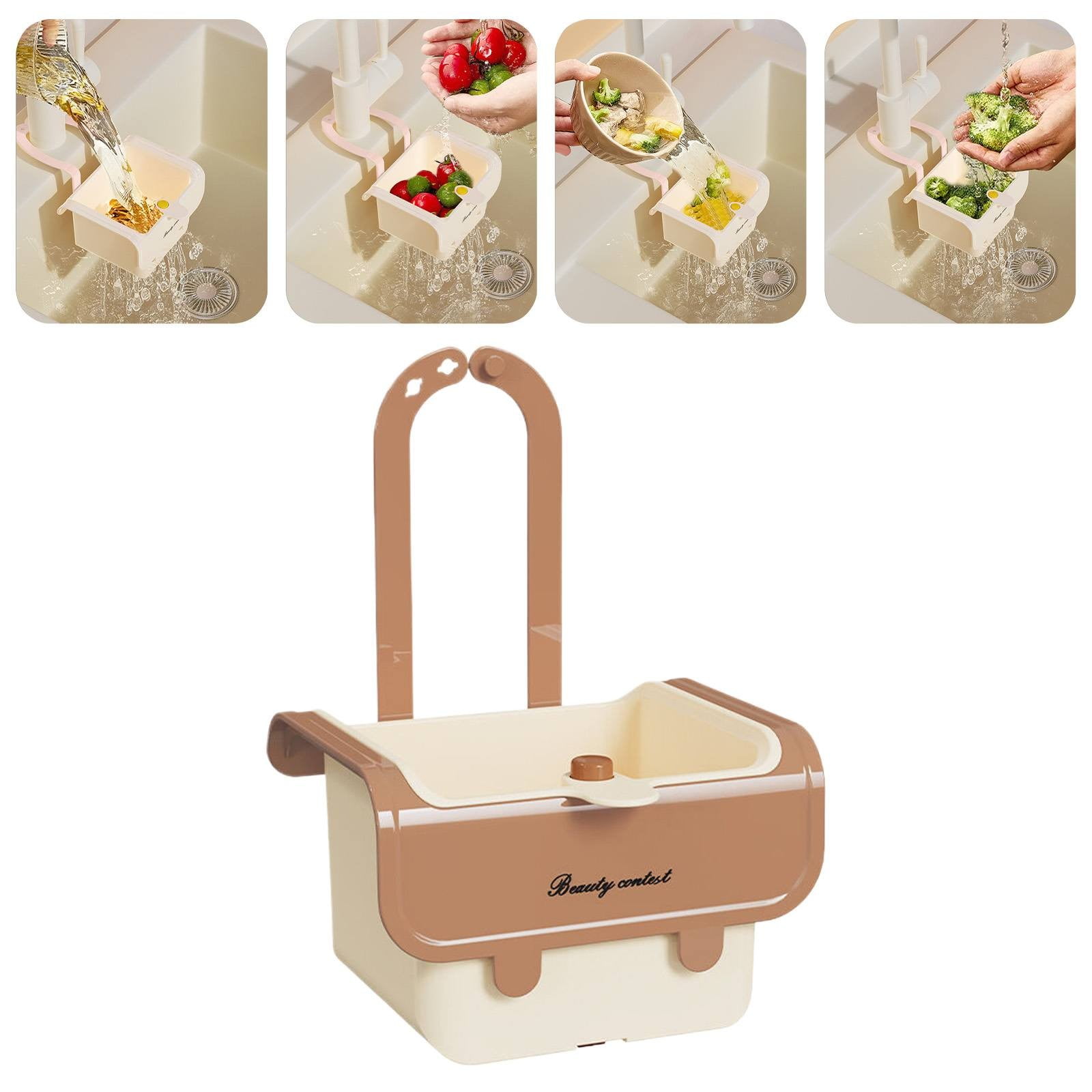Passoire à Pression Pour évier - Accroche Sur Robinet - Plastique ABS - Filtre Résidus Alimentaires - Jaune - Installation Sans Outils