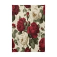 thumbnail image 2 of 54x54 Inch Tablecloth Polyester Square Tablecloth for Home Kitchen Dinner Decor Red and White Roses, 2 of 9