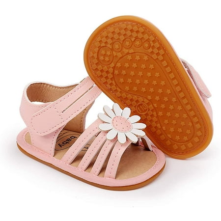

Infant Baby Girls Sandals Soft Sole T-Strap Toddler Flats First Walkers Summer Shoes