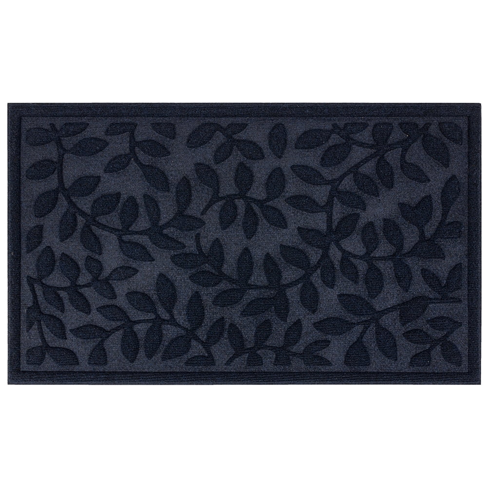 Mainstays Navy Rambling Vine Utility Polyester Doormat, 18x30