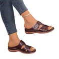 thumbnail image 4 of Xdegoge Womens Orthopedic Sandals Arch Support Cross Strap Open Toe Summer Beach Shoes Hollow Out Walking Ladies Dressy Slippers Casual Mules Clogs, 4 of 5