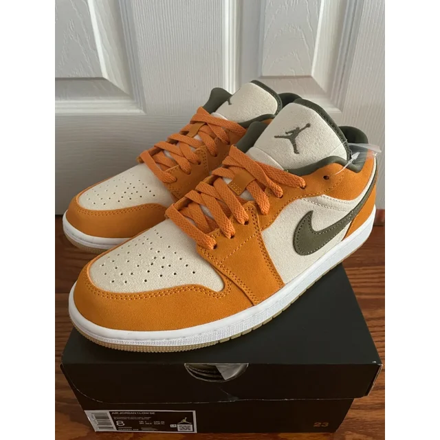 N I-K-E Jo r-dan 1 Low Ceramic Orange Olive 8-13 DH6931-102 Green Sail White Curry