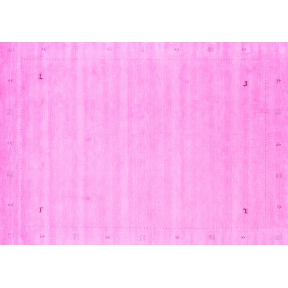 Ahgly Company Indoor Rectangle Solid Pink Modern Area Rugs, 2' x 5'