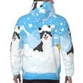 thumbnail image 7 of Picia Collie in Bathtub Pattern Casual Men's Hoodie - Lightweight Hooded Sweatshirt with Kangaroo Pocket, Comfortable Pullover for Everyday, Travel-X-Large, 7 of 7