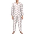 thumbnail image 3 of Honeii Rainbow Pattern Mens Pajamas Set,2pcs Men's Lounge Long Sleeve Sleep Shirt and Pajama Bottoms Sleepwear Set,Mens Pjs Sets-Large, 3 of 7