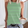 thumbnail image 2 of Gpoecd Camisole Rayée Mode Décontractée Sans Manches à Rayures pour Usage Quotidien et Superposition Camisoles pour Femmes 01_Green,TTTG, 2 of 4