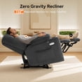 thumbnail image 3 of MCombo Electric Power Recliner Chair with Massage & Heat, Extended Footrest, USB Ports, 2 Side & Front Pockets, Cup Holders, Grey Plush Fabric 8015, 3 of 10