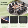 thumbnail image 6 of Gymax Set of 9 Outdoor Dining Set w/ Acacia Wood Tabletop & Umbrella Hole & Seat Cushions, 6 of 6