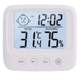 thumbnail image 2 of Indoor Thermometers Digital Meter Hygrometer Room Thermometer and Humidity Gauge with Clock Humidity Temperature Tool,1 x Thermohygrometer,White, 2 of 6