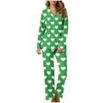 thumbnail image 2 of Weiqiqre Womens Pajamas Cotton Long Sleeve Button Down Top Pants Warm Sleepwear, 2 of 7