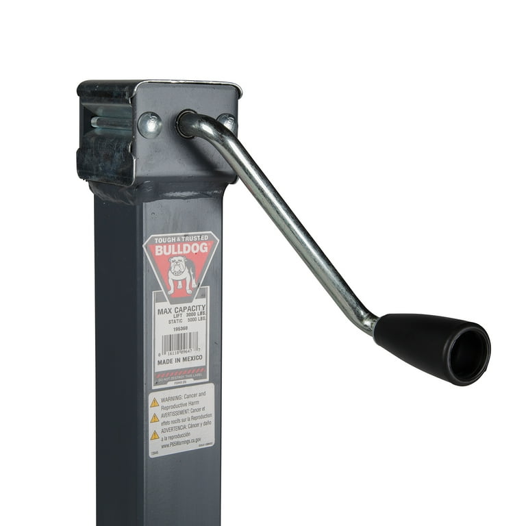 BULLDOG 195368 Square Trailer Jack, No Mount, 5,000 lbs. Support