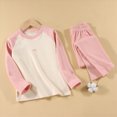 thumbnail image 4 of WXFAZCVU Pajamas for Girls Warm Fleece Lined Underwear Set Long Sleeve Shirt and Pants Outfits Size 14-15Years, 4 of 5