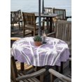 thumbnail image 3 of Outdoor Tablecloth with Umbrella Hole Zipper Coastal Palm Tree Round Tablecloth 54" Waterproof Outside Table Cloth Tropical Plants Botanical Vintage Purple Patio Table Cover Tablecloths for Picnic, 3 of 8