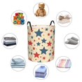 thumbnail image 6 of Circular Hamper Single Layer Laundry Basket Storage Basket Waterproof Single Layer Fabric With Handle Pe Support Strip Independence Day Theme Elements Star (1) Small, 6 of 8