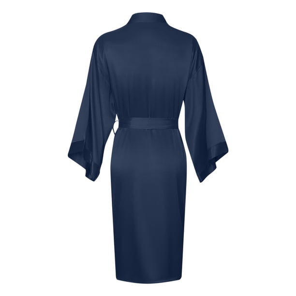 PEASKJP Women's Short Robes Kimono Peignoir Satin V Cou Vêtements