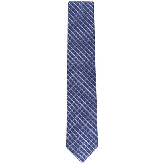 Calvin Klein Men's Etched Grid Tie Light Blue Necktie
