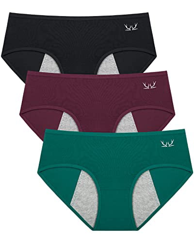 Kazmerek Period Underwear for Women Girls Teens Postpartum Maternity Panties 3 Pack 