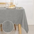 thumbnail image 2 of TRAHOO-Faux Linen Rectangle Tablecloth - Wrinkle and Stain Resistant Washable Table Cloth for Kitchen Dining Room Holiday Table Cover for Party Dinner Outdoor Picnic, Light Grey, 70 x 140 Inch, 2 of 4