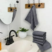 Living Fashions Washcloths 12 Pack – Size 12” x 12” – Soft & Absorbent Wash clothes (Grey)