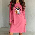 thumbnail image 5 of Edvintorg Women's Sleepwear Long Sleeve Comfy Night Gown Halloween Printed Crew Neck Casual Sleep Dress Plus Size Nightshirts Hot Pink XXXXL, 5 of 6