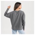 thumbnail image 2 of Women's Gameday Couture  Gray Nebraska Huskers French Terry V-Neck Pullover Sweatshirt, 2 of 6