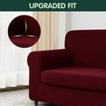 thumbnail image 4 of CHUN YI Stretch 2-Piece Checks Sofa Cover with Cushion Cover Slipcover, 4 of 6