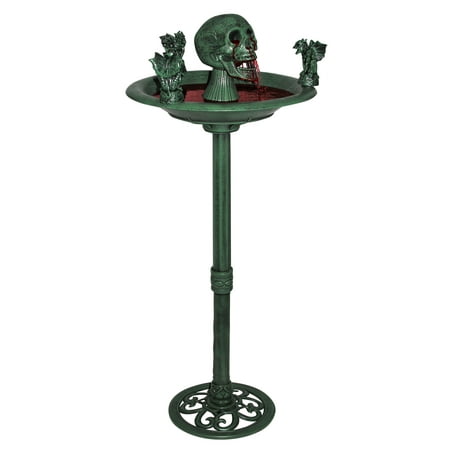 Creepy Skull Gargoyle Water Bird Bath Fountain Halloween Prop Decor