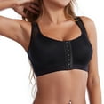 thumbnail image 1 of Sujetador deportivo Gather con cobertura total, cierre frontal, sin aros, soporte de espalda y postura para mujer - Negro, 1 of 7