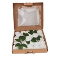 thumbnail image 1 of 25 piezas de flores artificiales de aspecto real, rosas de 3 pulgadas de diámetro y 7 pulgadas de tallo, rosas falsas suaves para decoración de fiestas y bodas, color blanco, 1 of 15