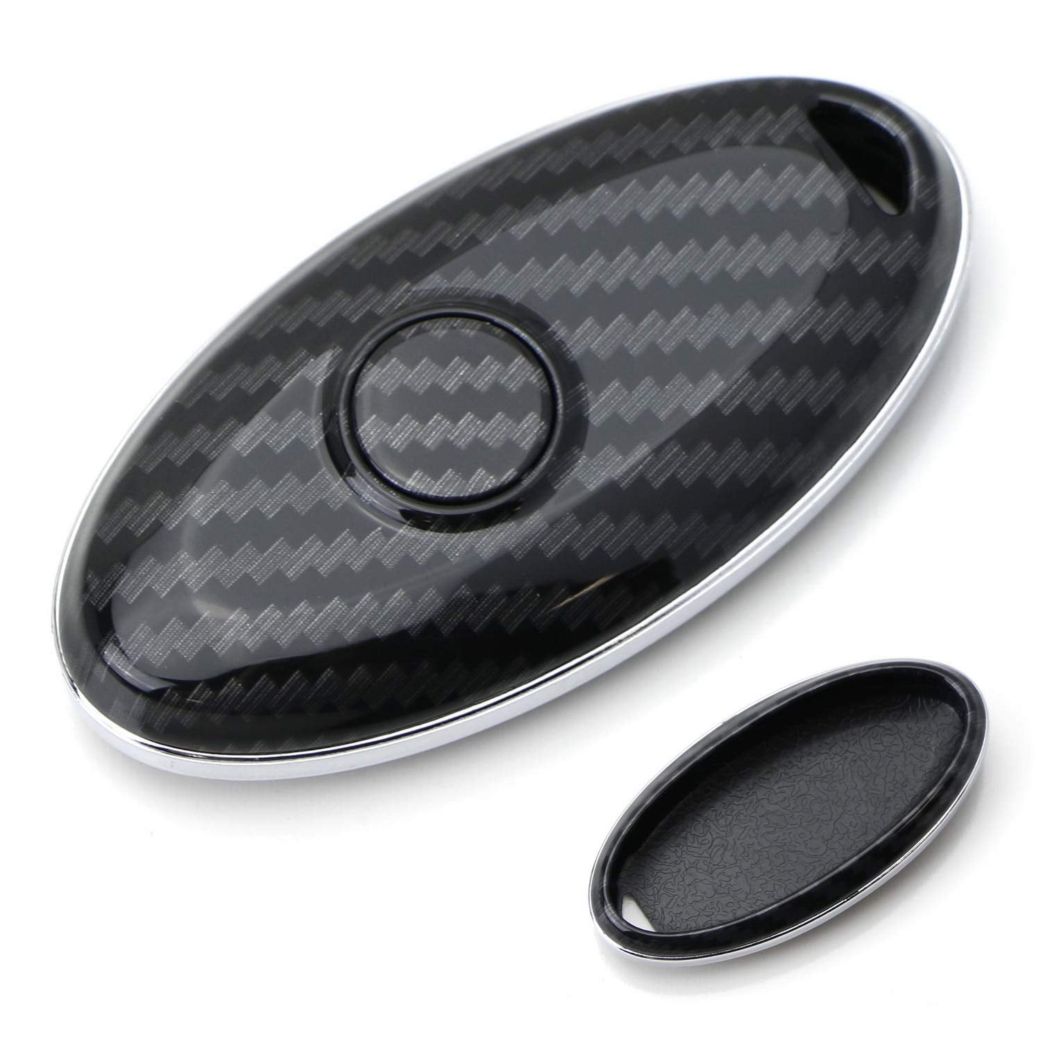 2Pcs Black Silicone 5 Buttons Smart Key Cover Chain For Infiniti JX35 QX60 QX80